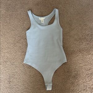 Light Blue Ribbed One-Piece Bodysuit